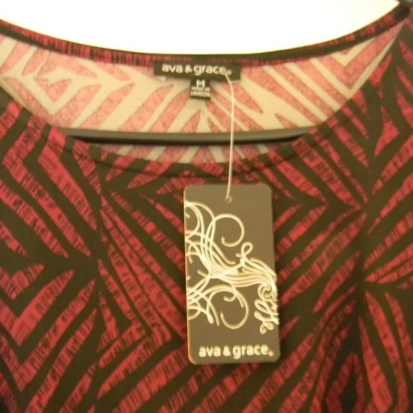 ava & grace Peplum Top Flair Sleeve Flowy Feminine Careerwear NWT - Picture 4 of 4